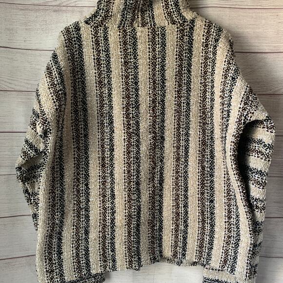 Agustin De La Cruz Vazquez Biege and Black Zip Up Hoodie Pockets Size Large - Picture 7 of 14